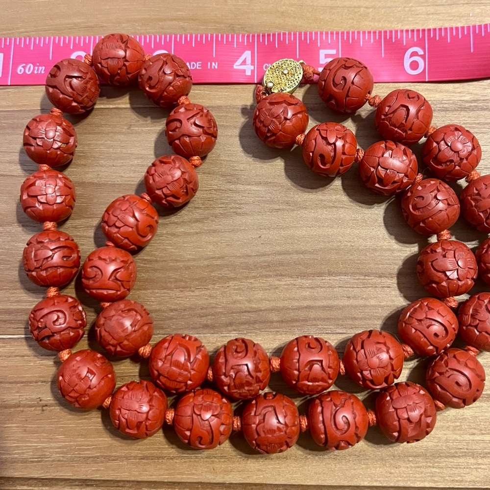 Vintage Cinnabar Necklace